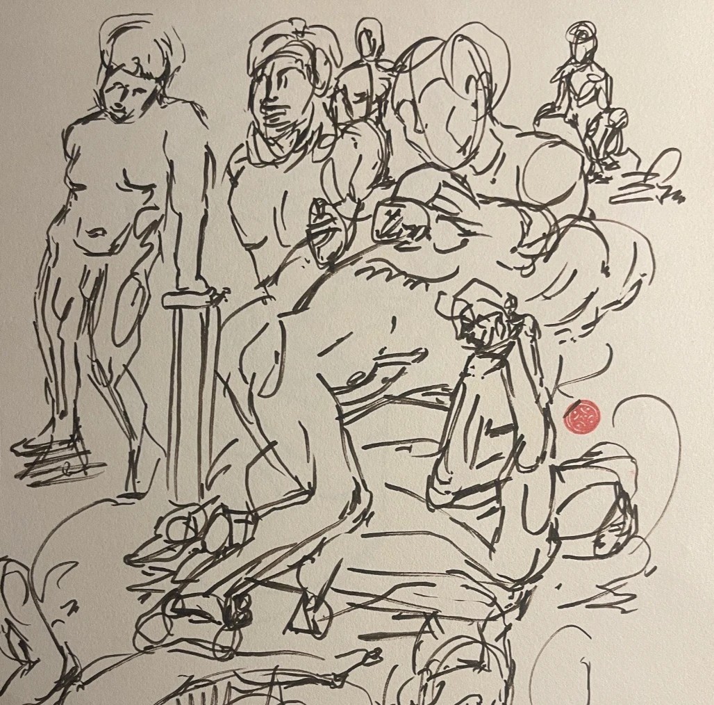 Sketchbook, brush pen, Museum für Abgüsse, 2025