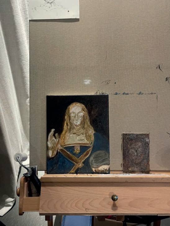 Study after Leonardo, Salvator Mundi, 2024